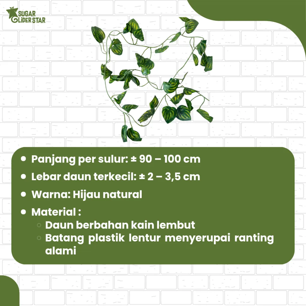 ADEWAP GLIDER Daun Ranting Articifial Sri Gading Hiasan Kandang Sugar Glider