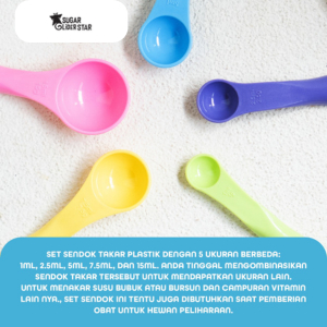 SUGAR GLIDER STAR Sendok Takar Set 5 In 1 Ukuran Gram & Mililiter