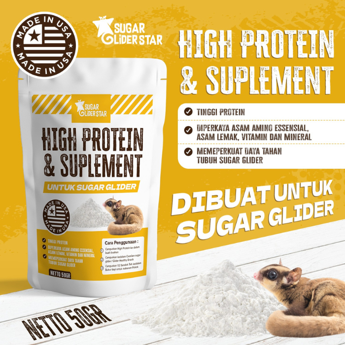 SUGAR GLIDER STAR Instan HPS High Protein & Suplement Nutrisi Tambahan Sugar Glider 50gr
