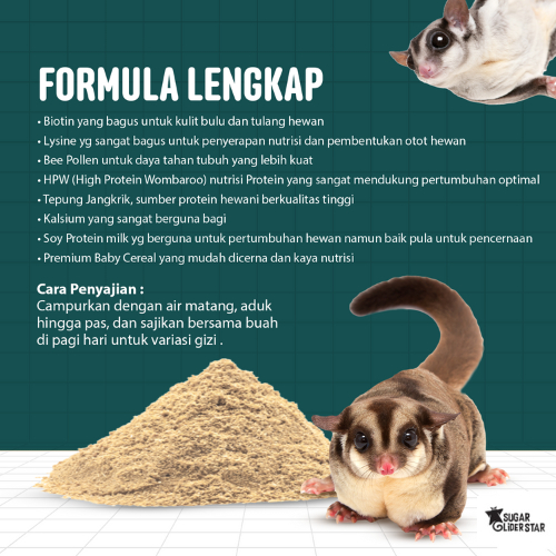 SUGAR GLIDER STAR Ramuan Gemoy Protein & Nutrisi Lengkap Makanan Sugar Glider 120gr