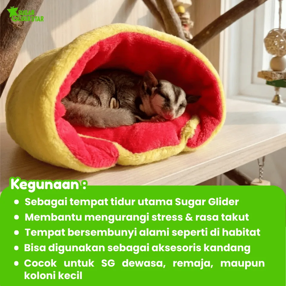 ADEWAP GLIDER Bed Sleeping Pouch Aksesoris Tempat Tidur Sugar Glider