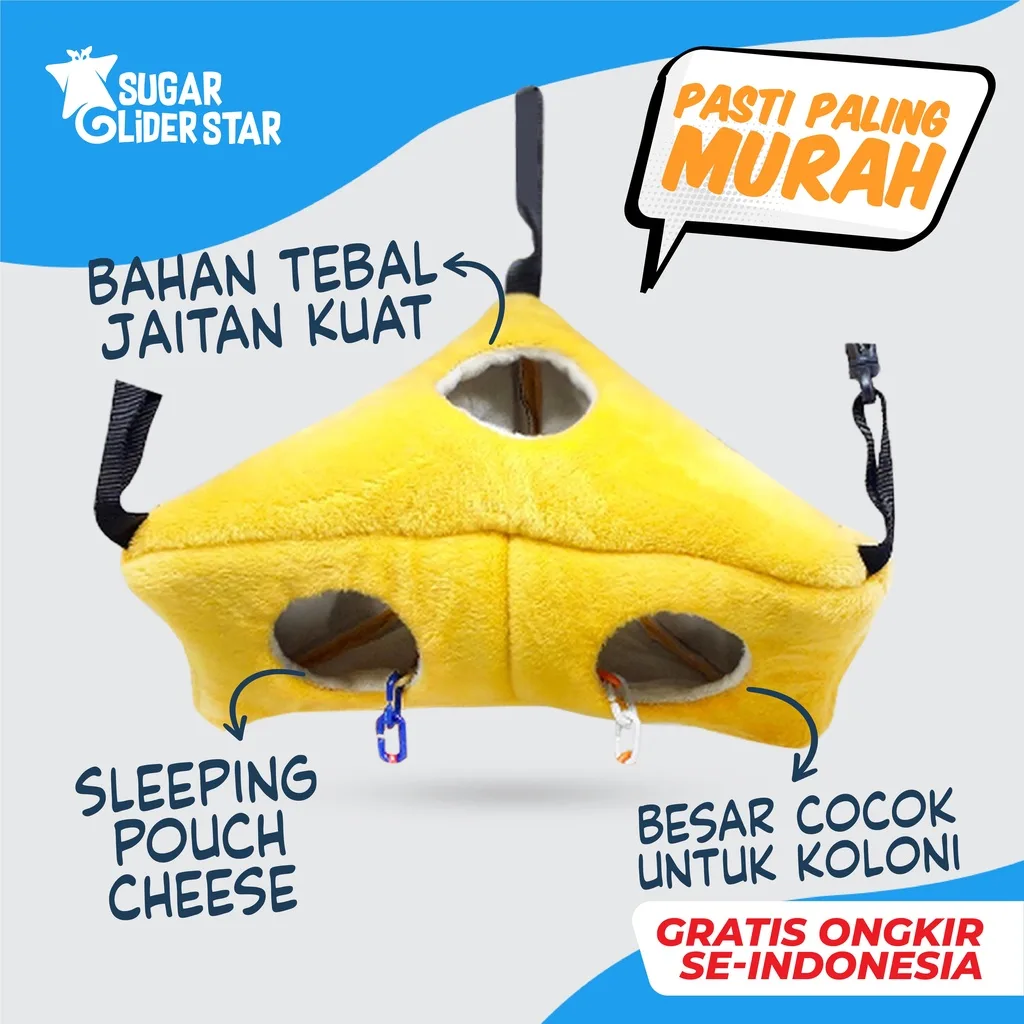 SLEEPING POUCH MODEL CHEESE MODEL KEJU / TEMPAT TIDUR SUGAR GLIDER LEMBUT MURAH