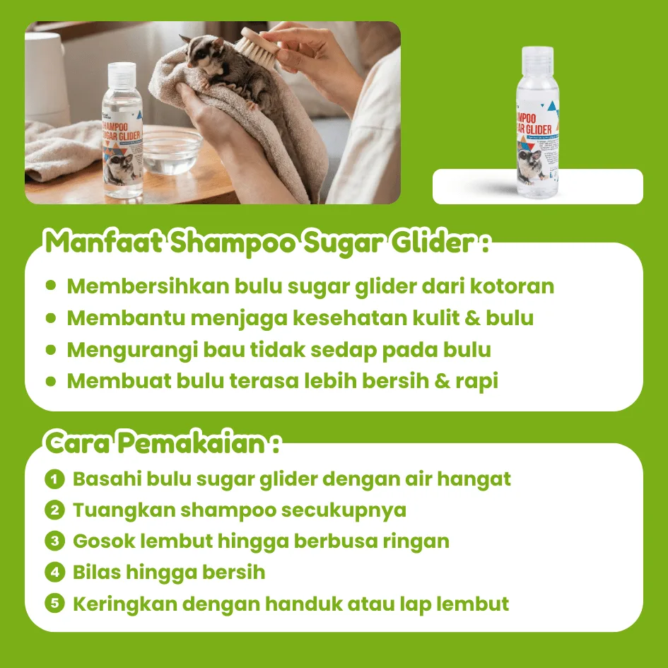 ADEWAP GLIDER Paket Grooming Sugar Glider : Shampoo Perfume & Disinfektan Kandang