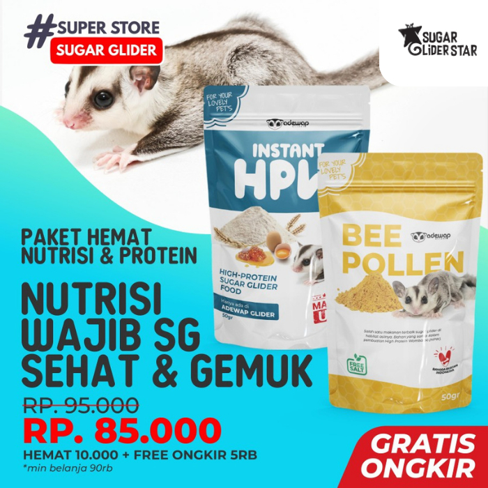 SUGAR GLIDER STAR Paket Nutrisi Sugar Glider Instant HPW & Bee Pollen