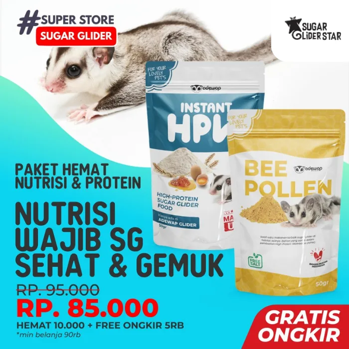 ADEWAP GLIDER Paket Hemat 2 Nutrisi Protein Wajib Sugar Glider