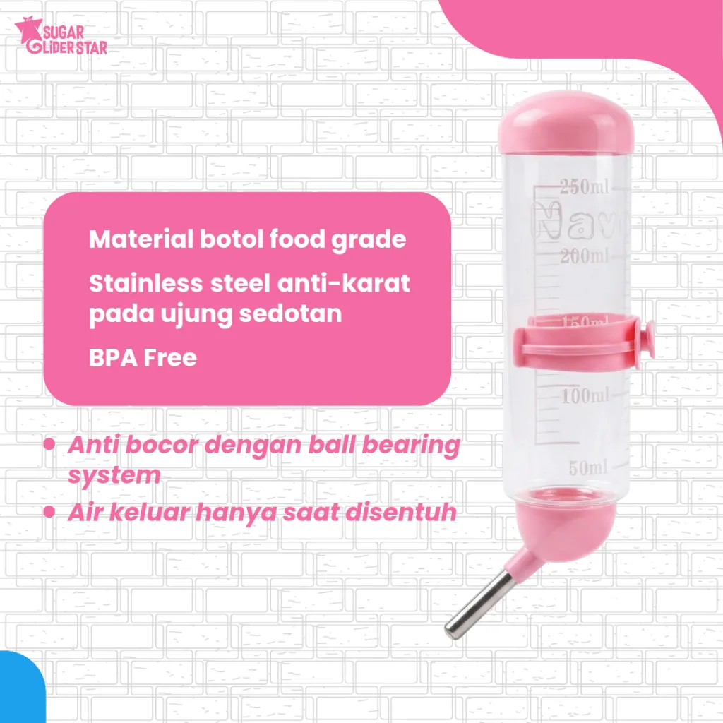 SUGAR GLIDER STAR Botol Minum Navo Anti Bocor 250ml Sugar Glider