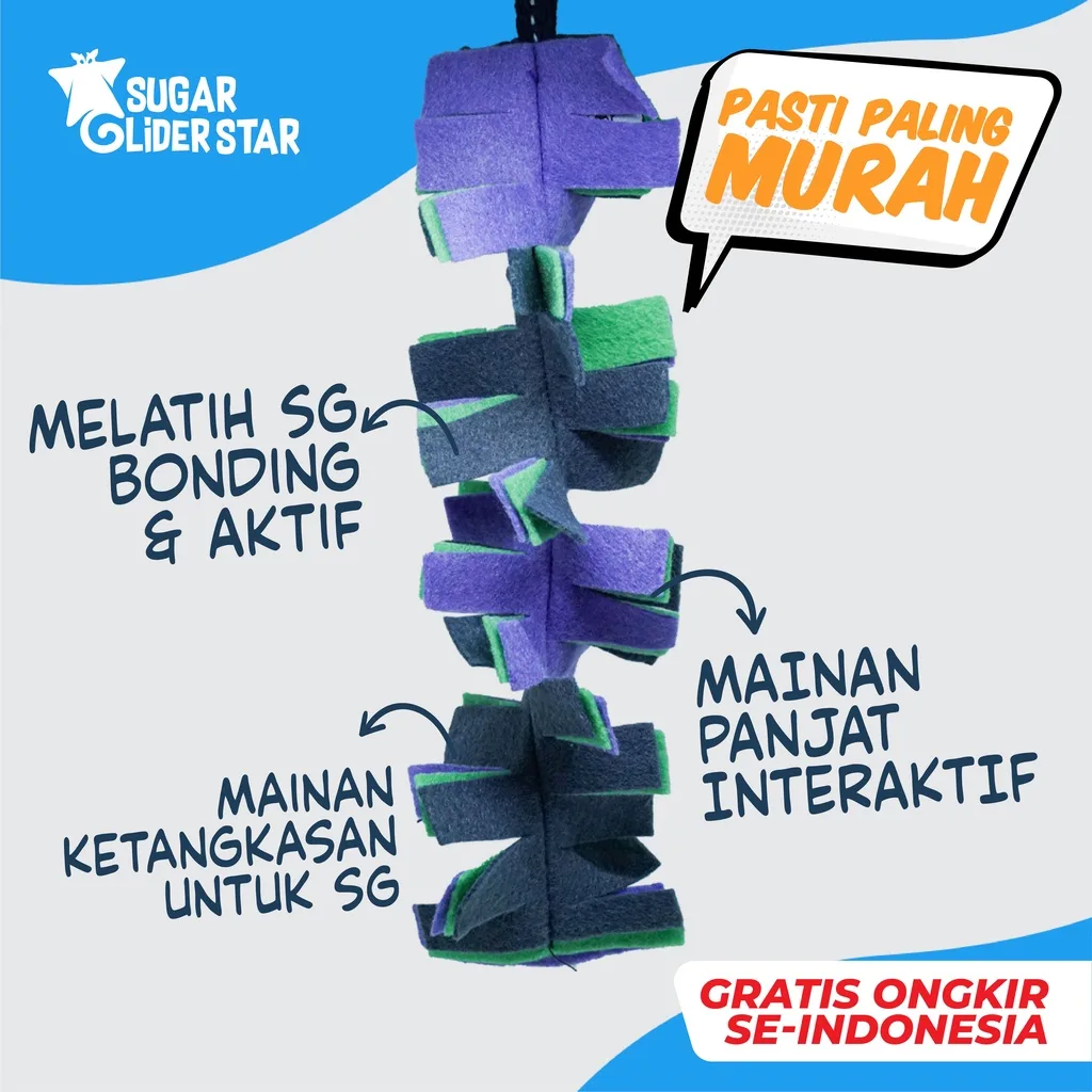 ADEWAP GLIDER Climbing Twisted Flanel Panjatan Sugar Glider