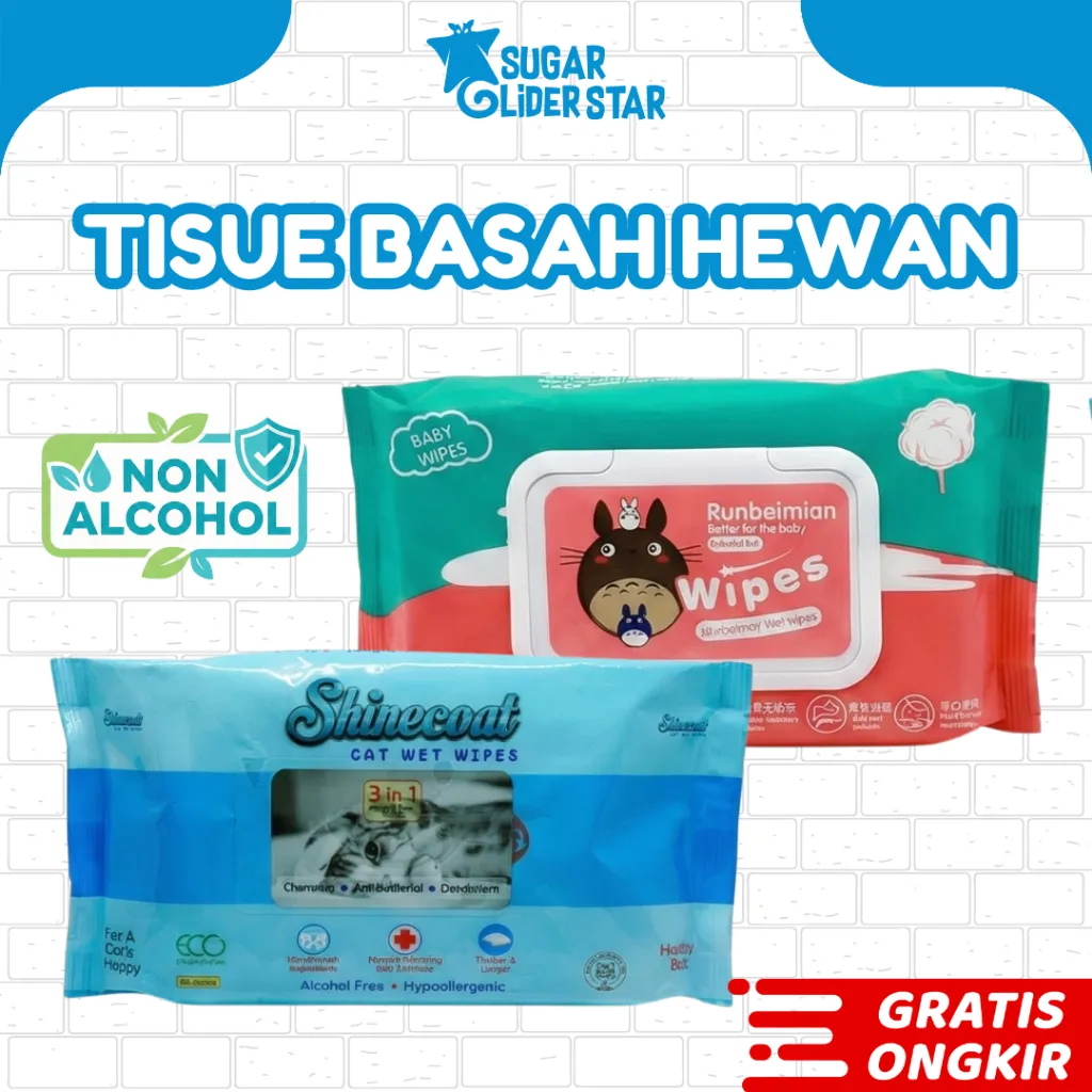 SUGAR GLIDER STAR Tisu Basah Hewan Shinecoat Non Alkohol