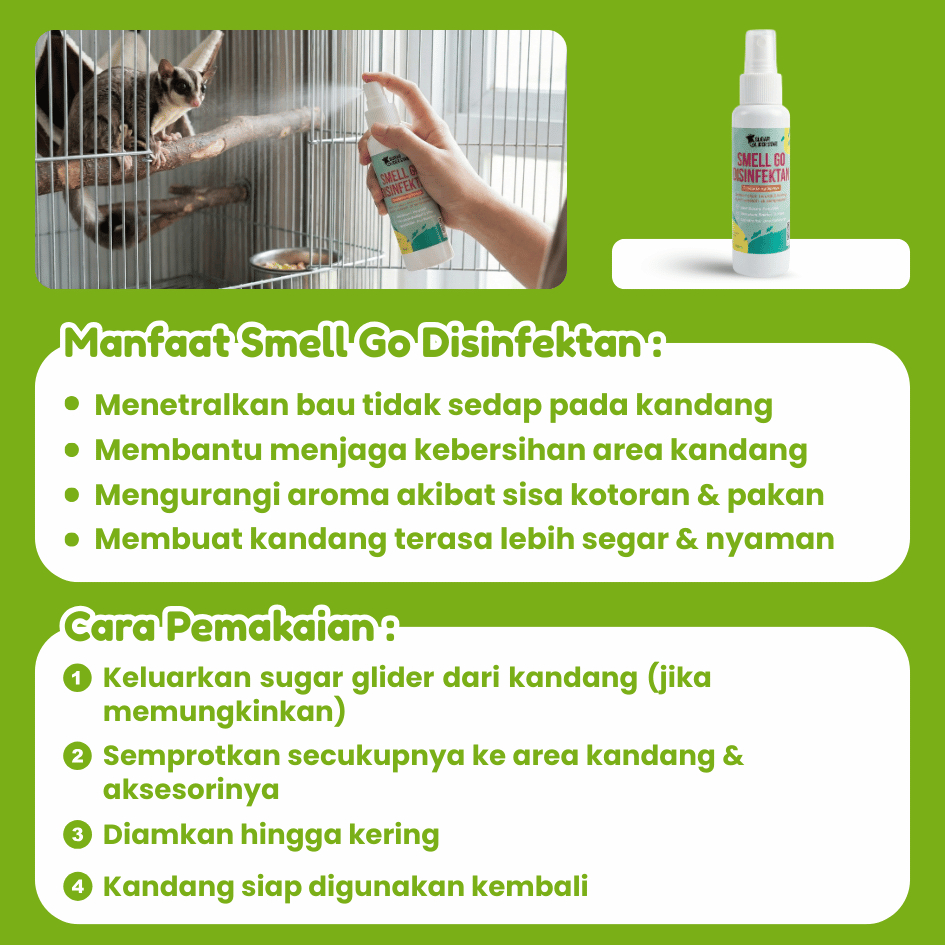 SUGAR GLIDER STAR Paket Grooming Sugar Glider Shampo Parfume & Disinfectant Kandang