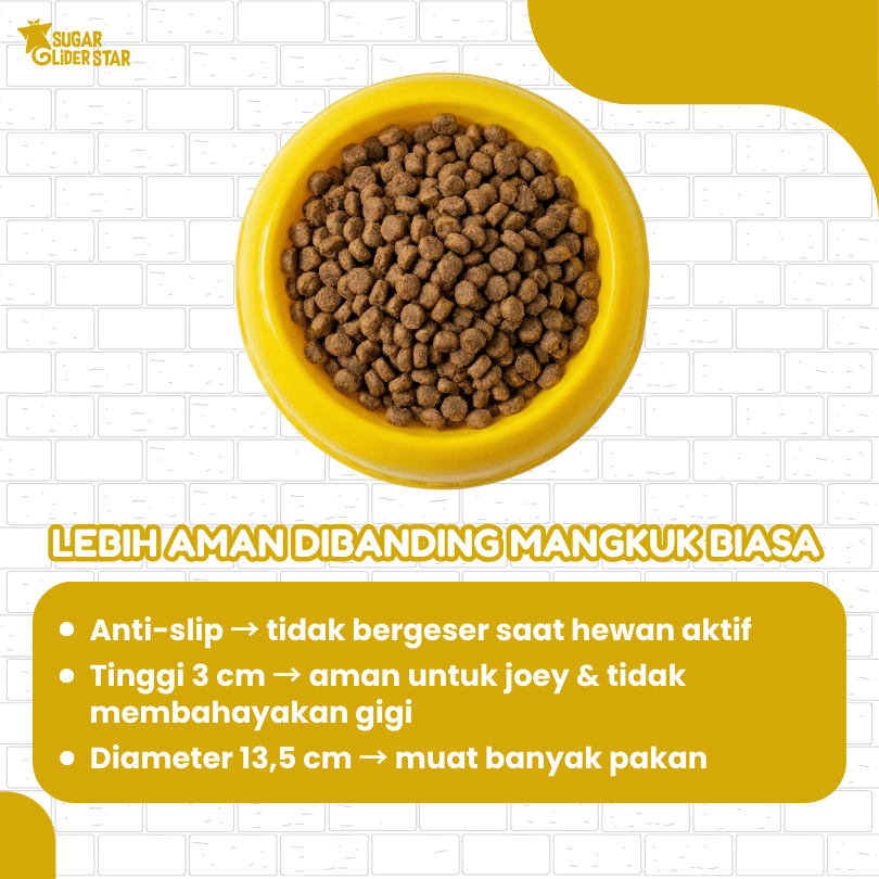 SUGAR GLIDER STAR Tempat Makan Anti Slip Sugar Glider