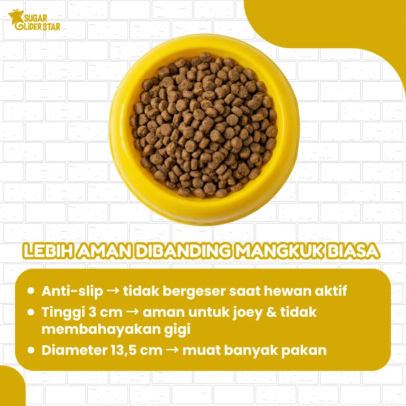 ADEWAP GLIDER Tempat Makan Bulat Sugar Glider