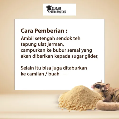 ADEWAP GLIDER Superworm Powder Suplemen Protein Tepung Ulat Jerman High Protein Sugar Glider