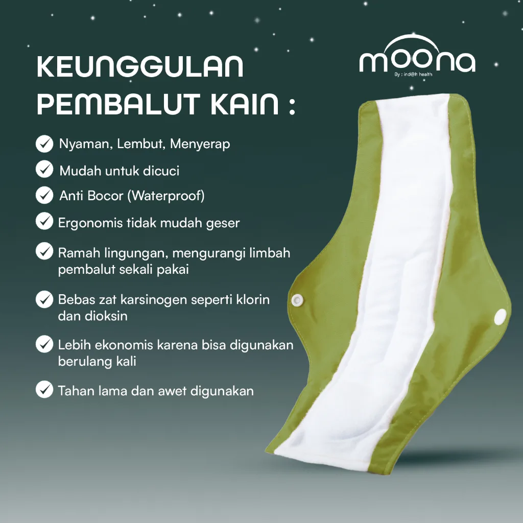 Moona Pembalut Kain Menspad Cuci Ulang Wanita Menstrual Pad - Night