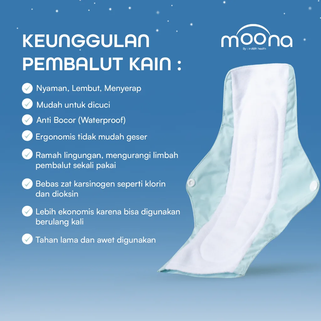 Moona Pembalut Kain Wanita Cuci Ulang Washable Menspad