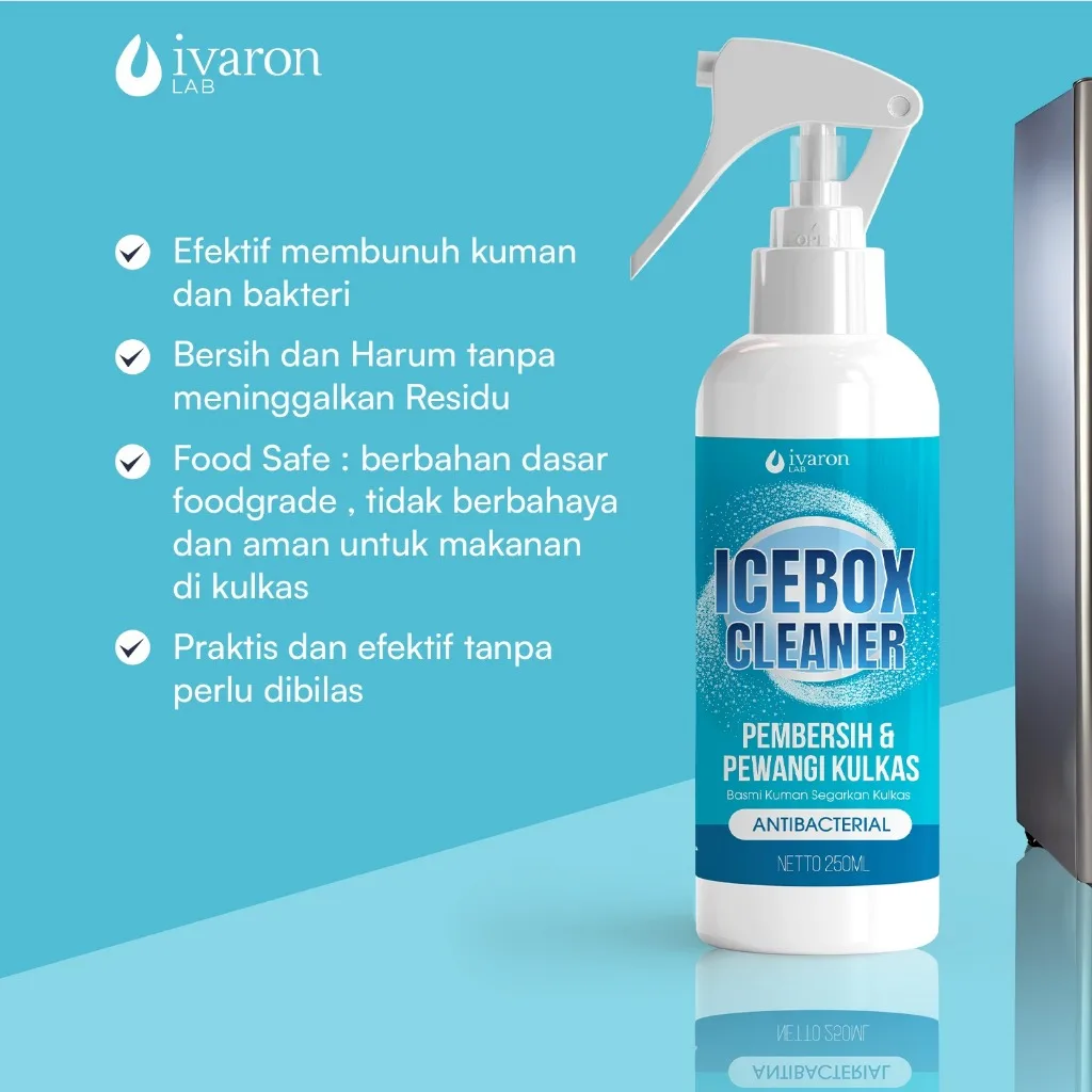 IVARON Icebox Cleaner Pembersih Pewangi Kulkas Food Grade Anti Bakteri Aman Untuk Makanan - 250ML