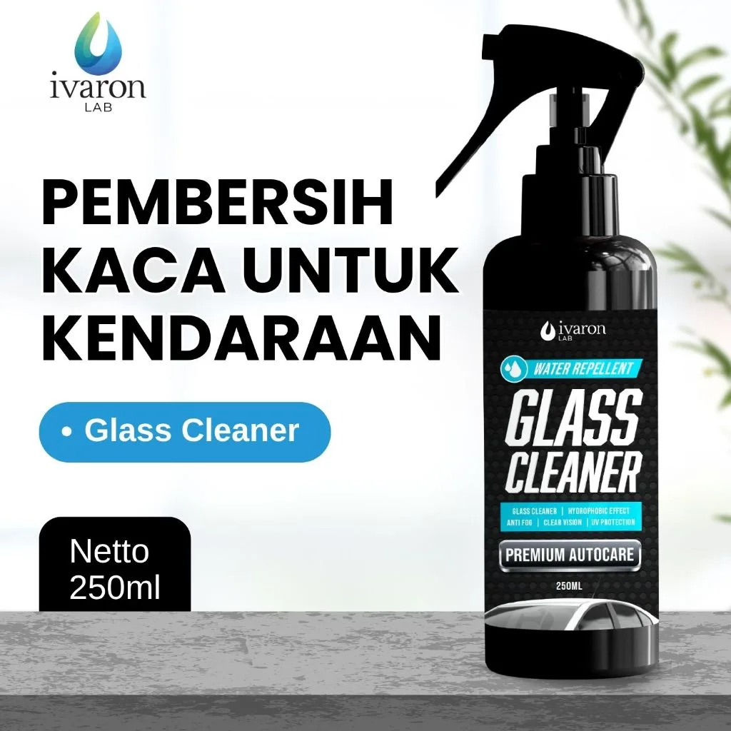 IVARON Glass Cleaner Cairan Pembersih Kaca  Semprotan Anti Jamur & Water Repellent - Spray 250ml