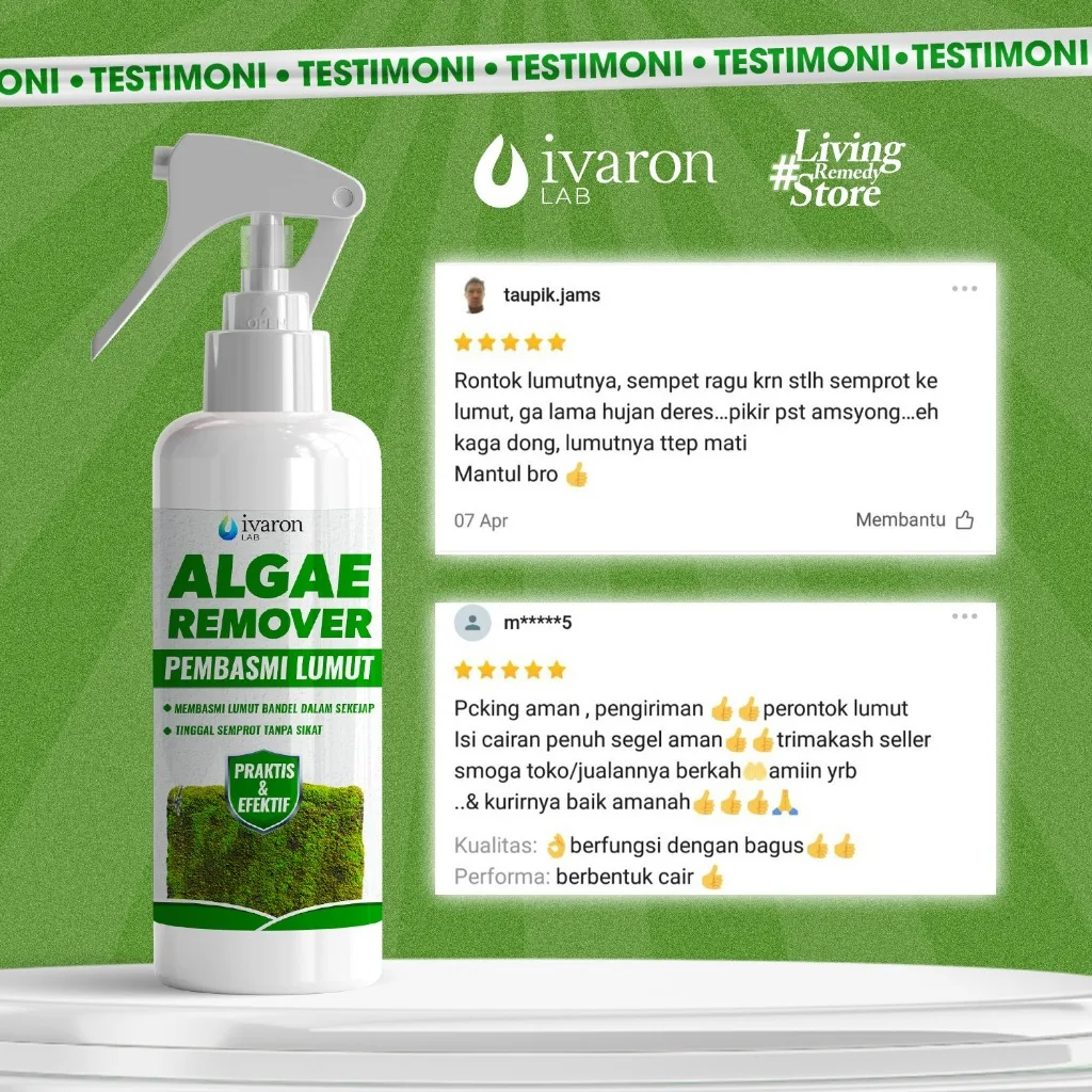 IVARON Pembersih Lumut Semen Obat Penghilang Paving Anti Mold Algae Pembasmi Kamar Mandi