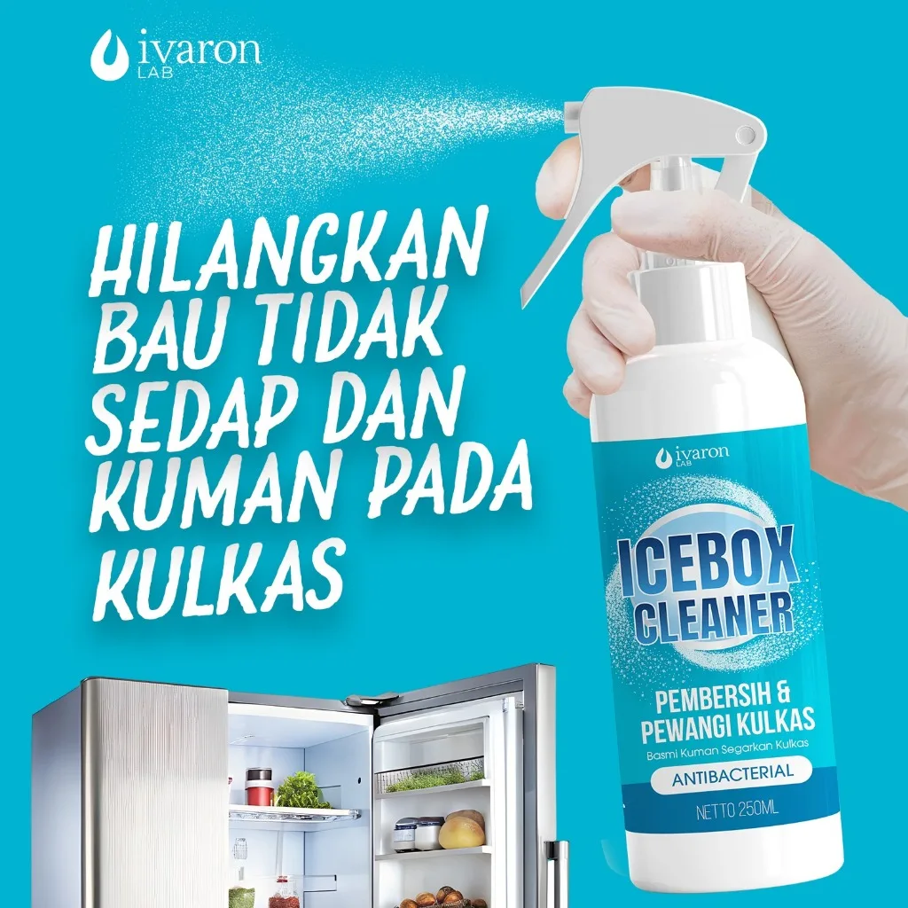 IVARON Icebox Cleaner Pembersih Pewangi Kulkas Food Grade Anti Bakteri Aman Untuk Makanan - 250ML