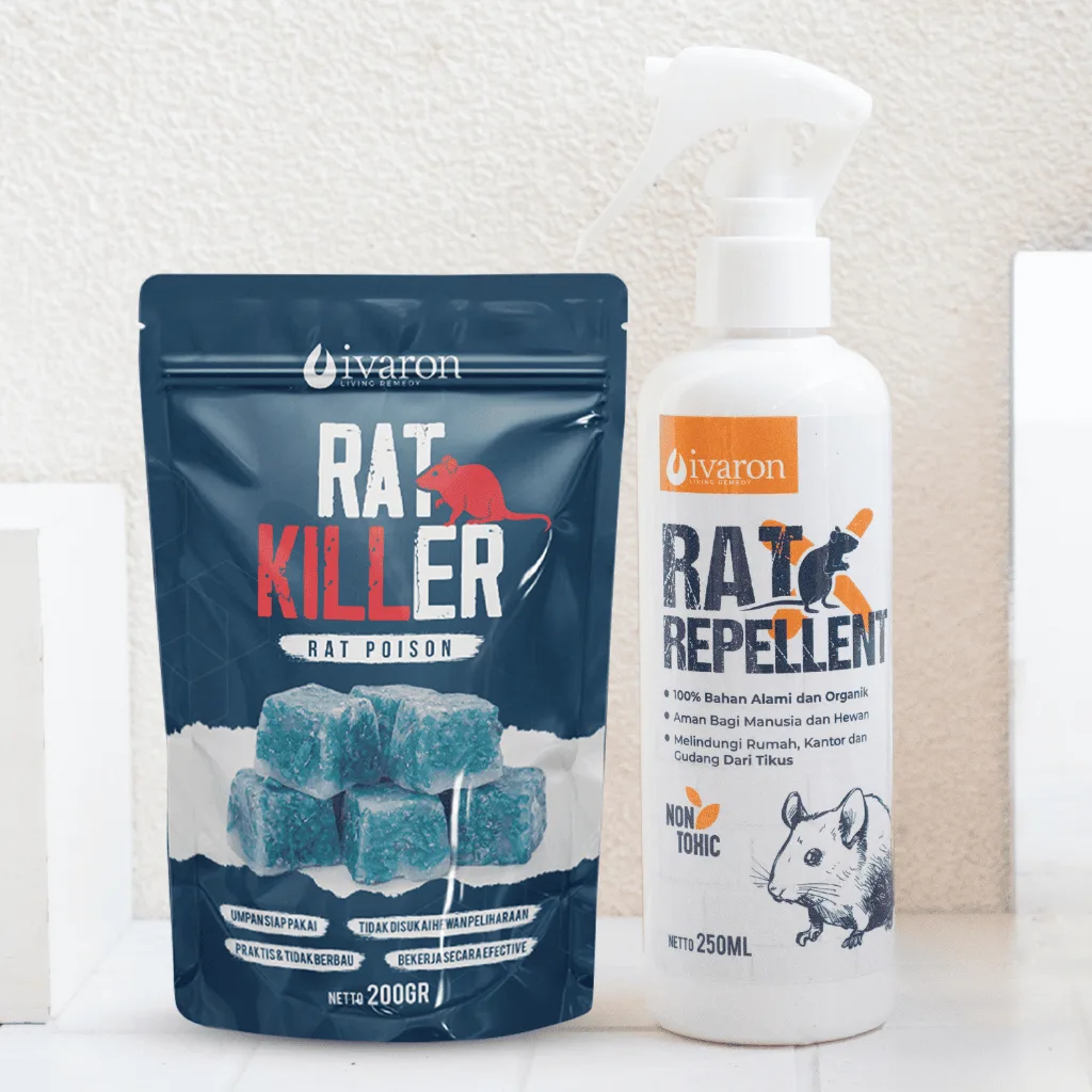 IVARON Paket 1 Rat Killer Racun Tikus Mati Kering & Rat Repellent Pengusir Tikus Pembasmi Hama