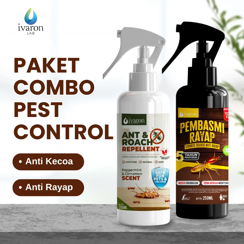 IVARON Paket 4 Racun Kecoa Spray & Anti Rayap 250ml Pembasmi Hama Semut Serangga Pest Control