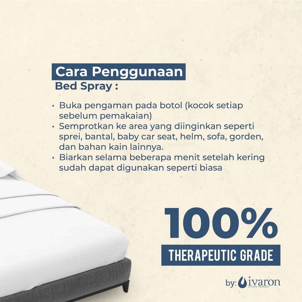 IVARON Bed Linen Spray Parfum Kasur Dan Bantal Anti Bacterial Refill 250ml Deep Sleep Aromatherapy