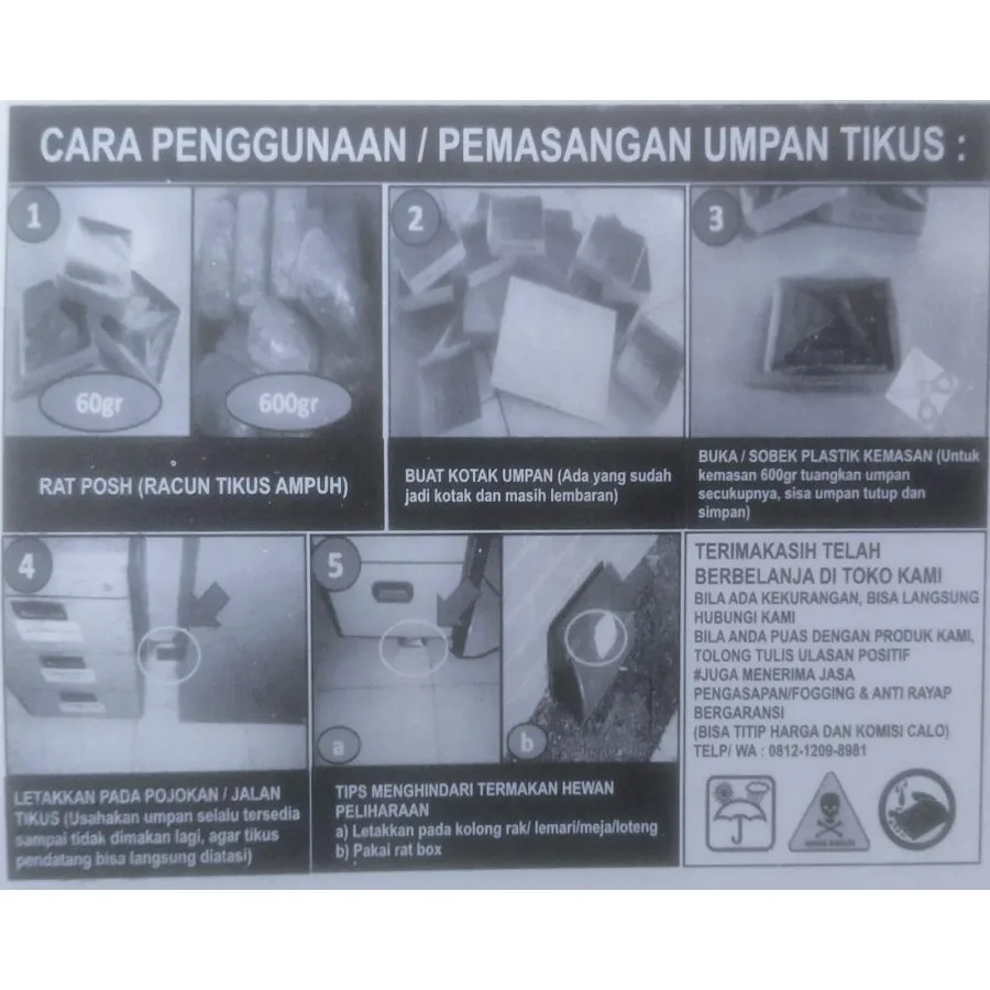 IVARON Racun Tikus Obat Pembasmi Rat Killer Mati Ditempat Umpan Kering Anti Hama Kebun & Rumah