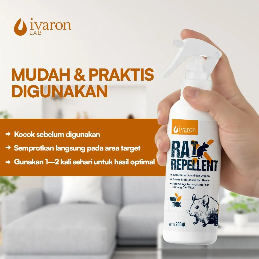 IVARON Pengusir Racun Tikus Spray Refill Pembasmi Rodent Cair Kap Mobil Hama Rat Reppelent