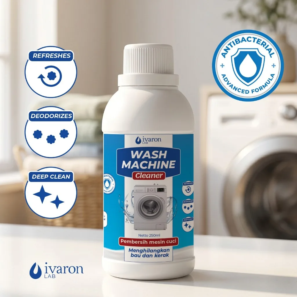 IVARON Wash Machine Cleaner Pembersih Mesin Cuci Cair 250ml Anti Bau Jamur Kotoran Tabung