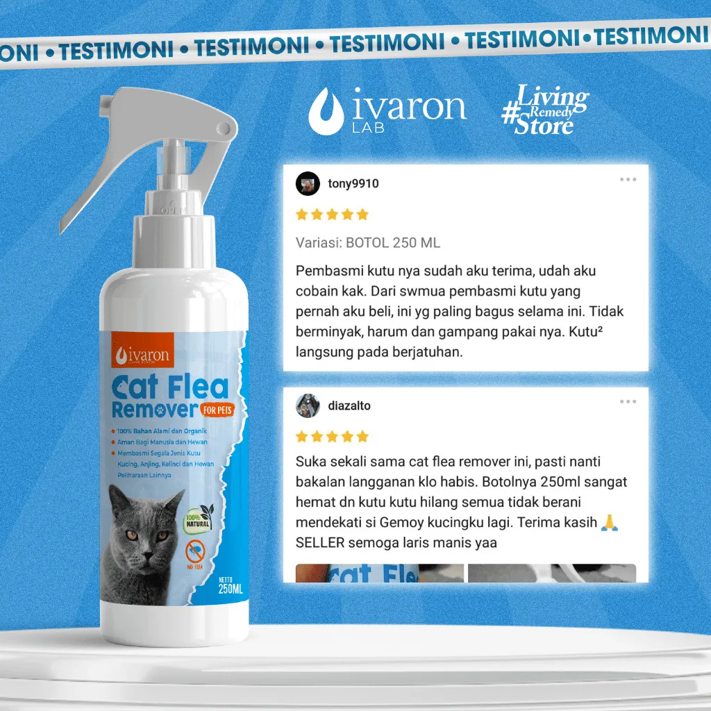 IVARON Obat Kutu Kucing Obat Jamur Cat Flea Remover Scabies Anjing Perawatan Anti Bakteri