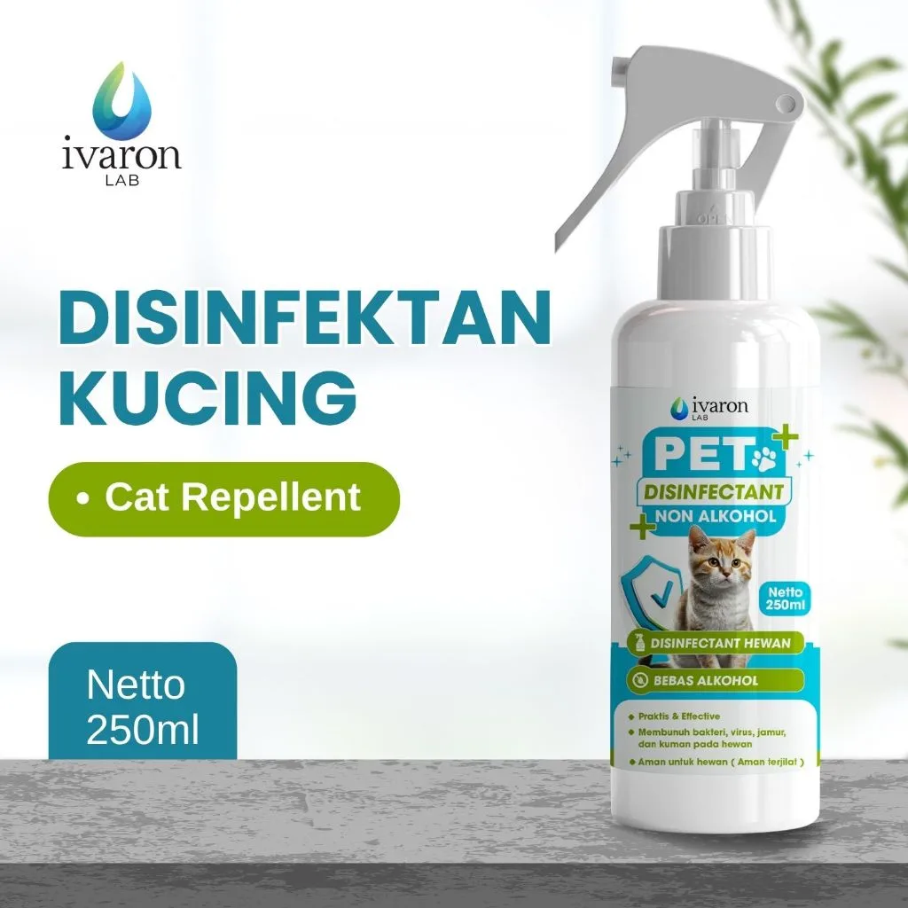 IVARON Disinfektan Kucing & Anjing – Aman Dijilat Basmi Virus & Bakteri Obat Kutu Kucing Kandang