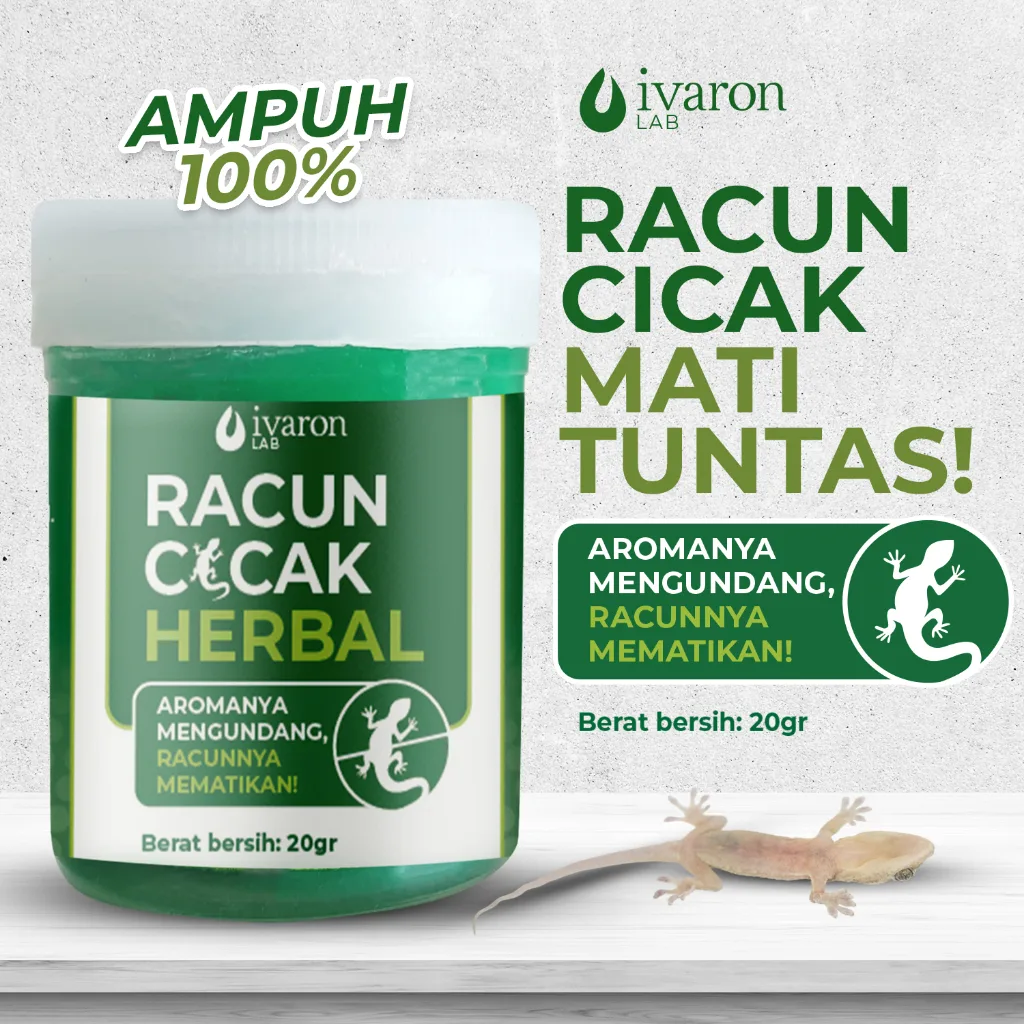 IVARON Racun Cicak Obat Racak Alat Pembasmi Pengusir Herbal Original Obt anti Lizago