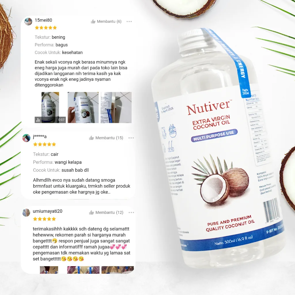 VIRGIN COCONUT OIL | EVCO EXTRA VIRGIN COCONUT OIL | MINYAK KELAPA MURNI | VCO ASLI ORIGINAL 5 LITER