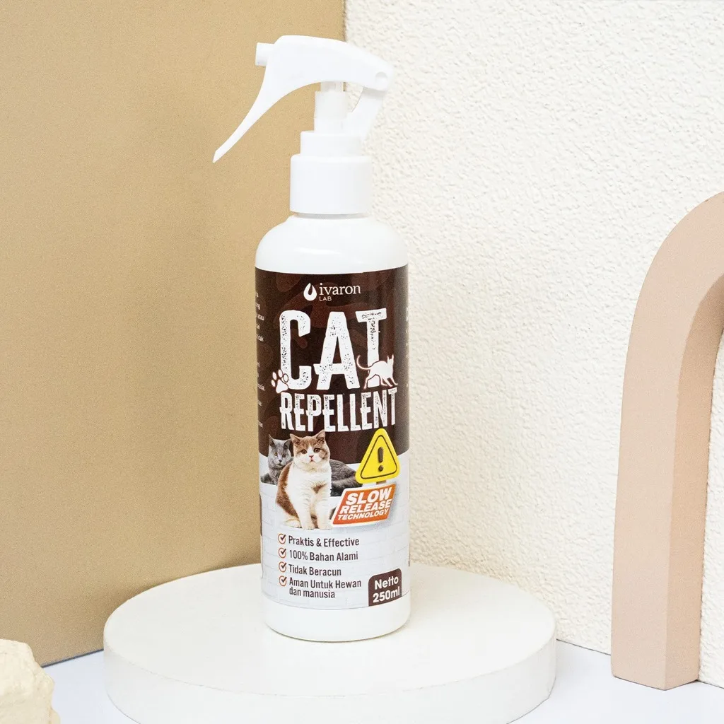IVARON Paket Pengusir Kucing Cat Repellent Spray 250ml + Refill 250ml Semprotan Anti Kucing Ampuh