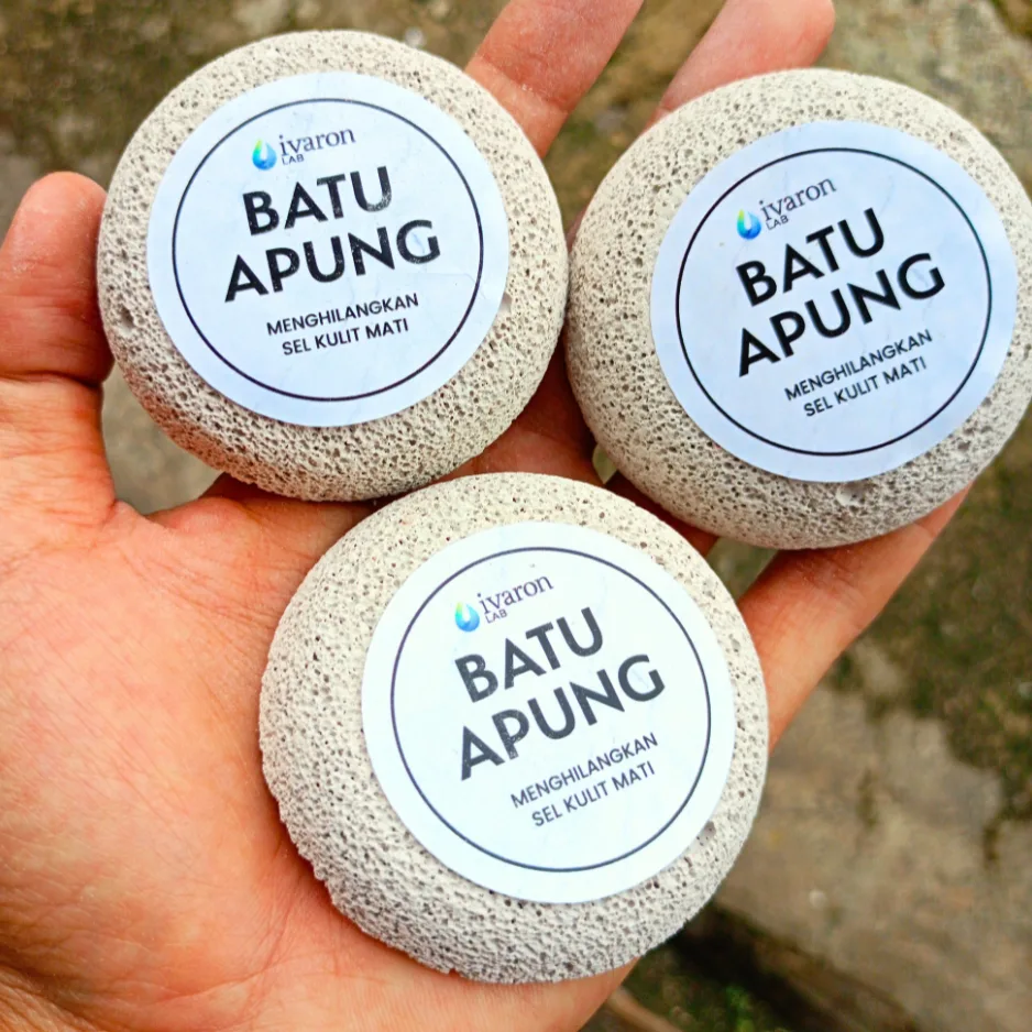 IVARON Batu Apung | Batu Gosok Badan untuk Menghilangkan Sel Kulit Mati | Natural Lava Stone