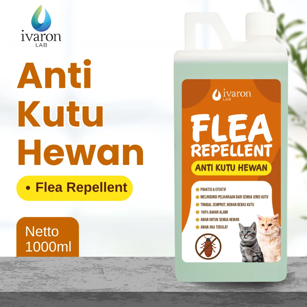 IVARON Obat Kutu Kucing 1L / Pembasmi & Pengusir Kutu Kucing Flea Reppelent Aman Terjilat