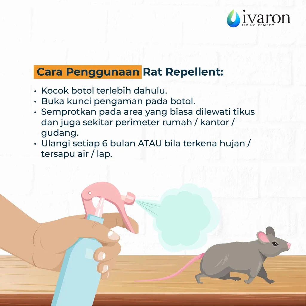 IVARON Pengusir Racun Tikus Spray Refill Pembasmi Rodent Cair Kap Mobil Hama Rat Reppelent