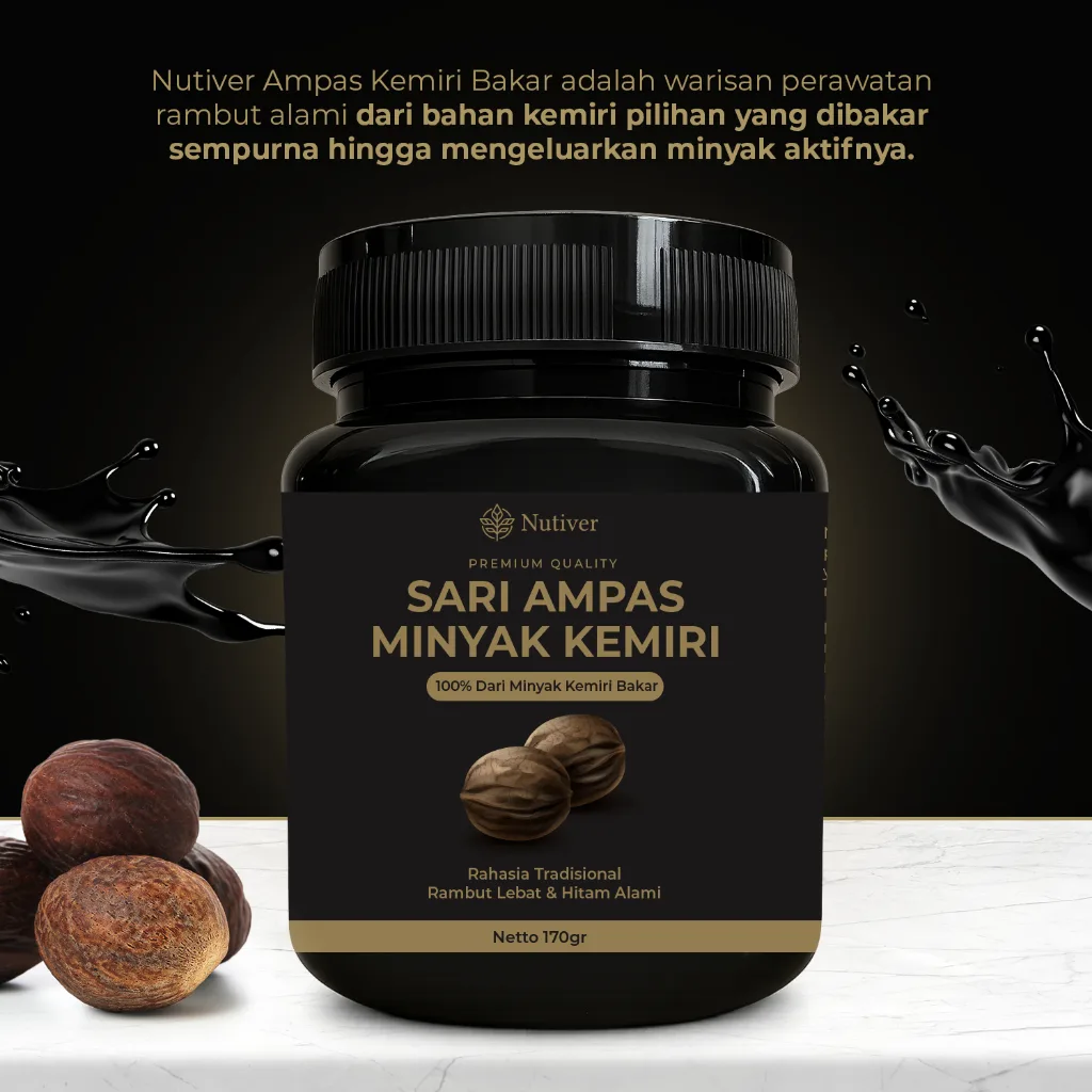 IVARON Ampas Minyak Kemiri Bakar Untuk Rambut Asli100%