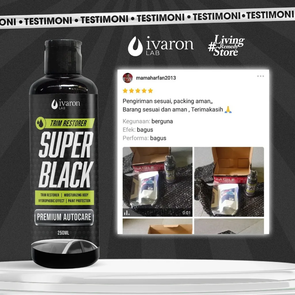 IVARON Penghitam Body Motor Dashboard  Pengkilap Restorer Kasar Permanen Kit Black Magic Pengkilat