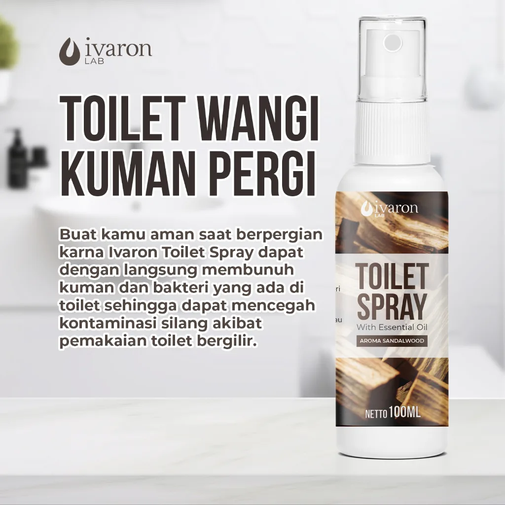 IVARON Toilet Spray Penghilang Bau Toilet Kamar Mandi Anti Bakteri Wangi Fresh Sendalwood 100ml