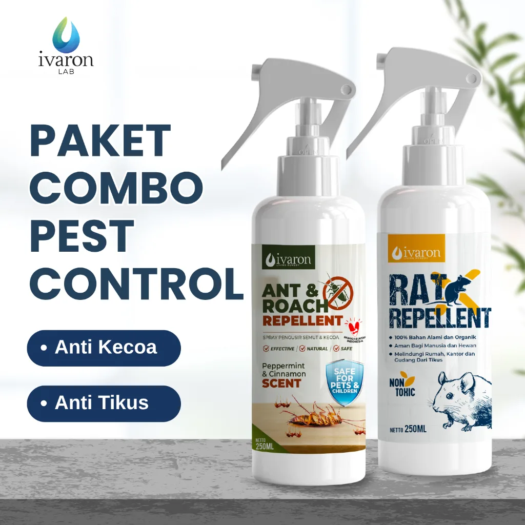 IVARON Paket Racun Kecoa & Pengusir Tikus Ampuh Membasmi Semut & Hama Serangga Rat Reppelent
