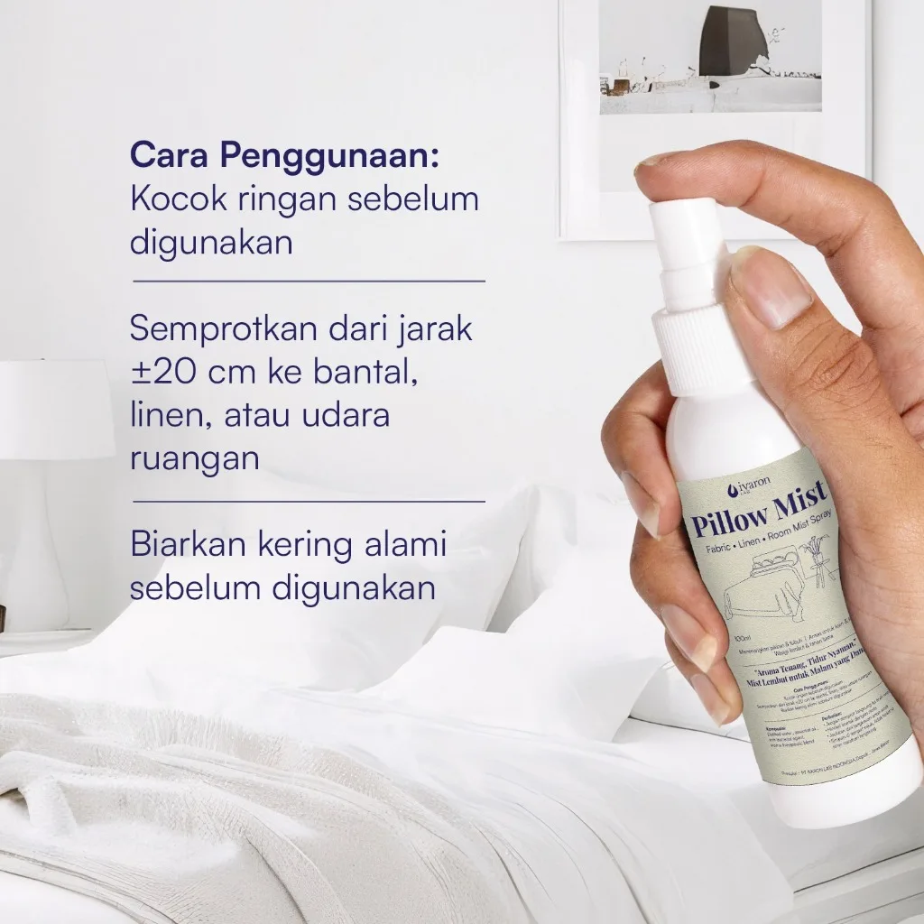 IVARON Pillow Mist Pengharum Bantal & Spray Linen Tidur Nyaman Aromaterapi Relaxing 100ml Tahan Lama