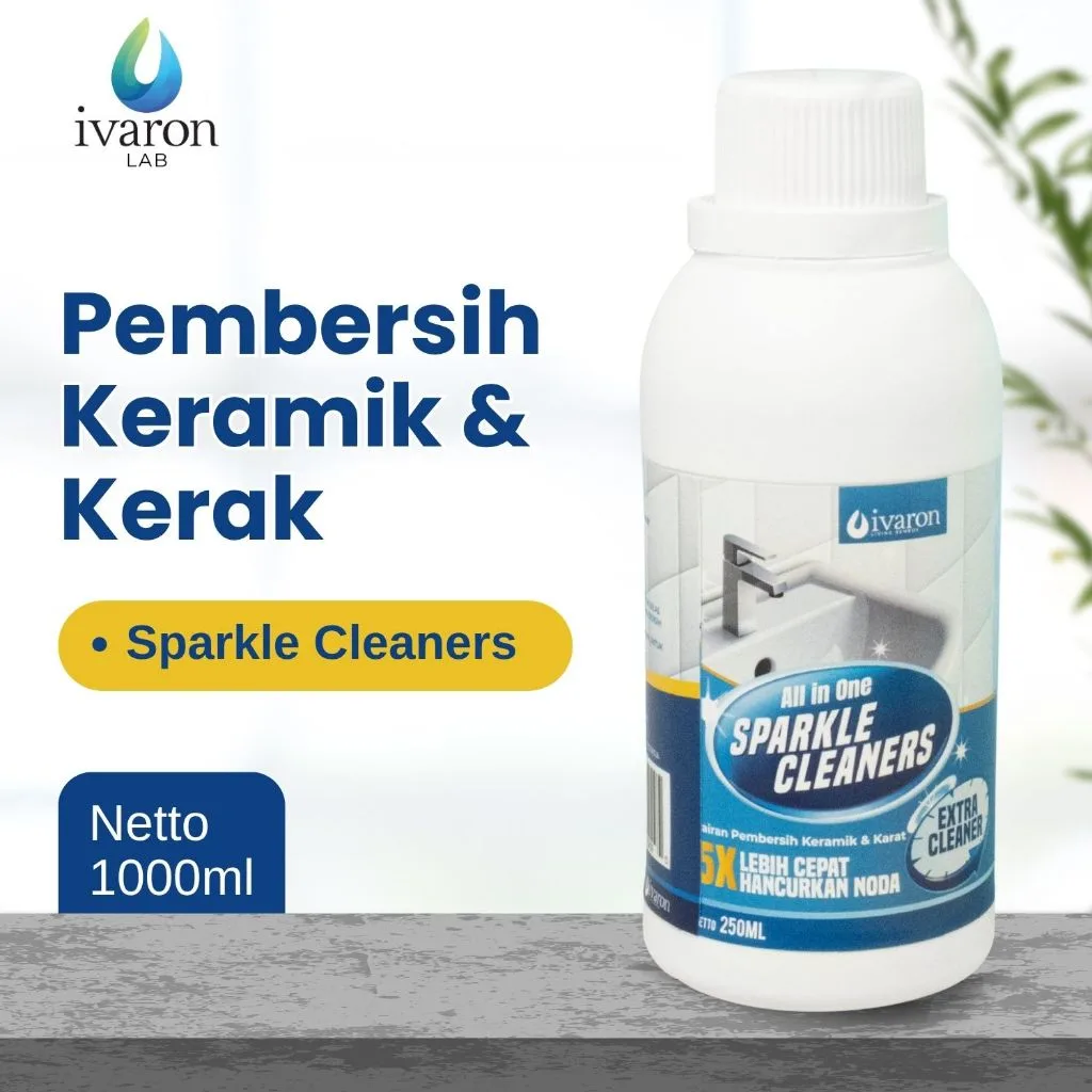 IVARON Pembersih Kerak Kamar Mandi / Cairan Penghilang Noda Toilet & Lantai Membandel - Free Kuas