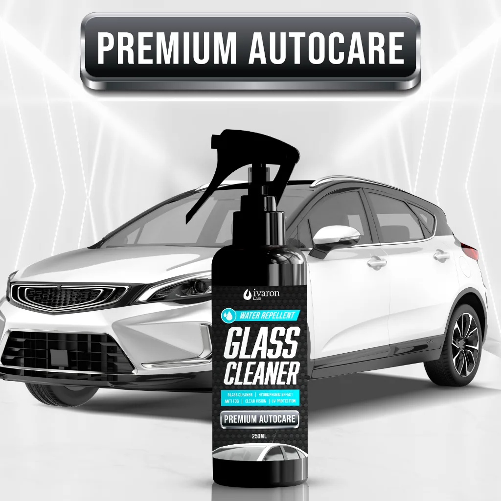 IVARON Paket Pembersih Jamur Kaca Mobil dan Jendela Spray 250ml + Refill 250ml Glass Cleaner