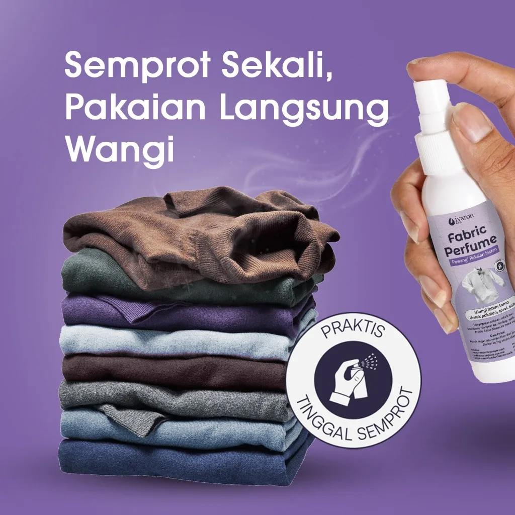 IVARON Fabric Perfume – Pewangi Pakaian Instan Wangi Tahan Lama Anti Bau 100ml
