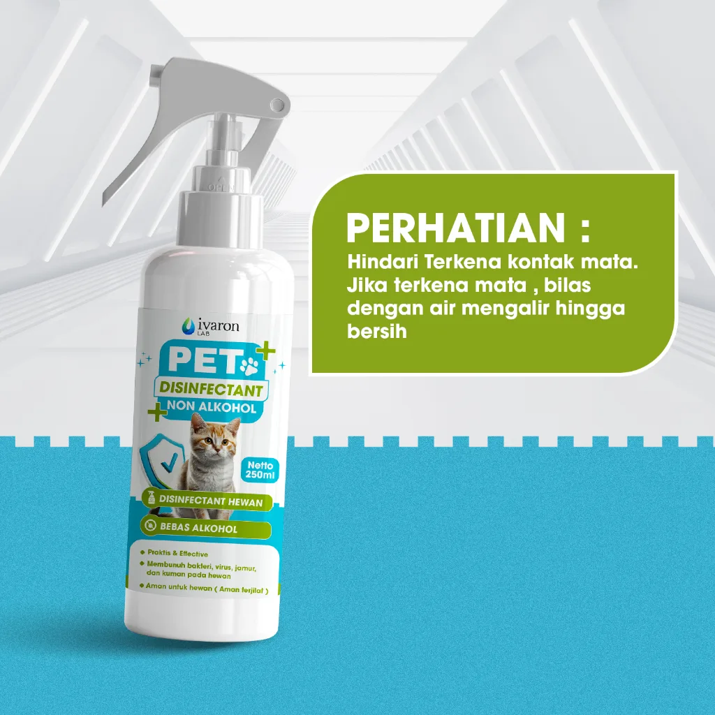 IVARON Paket Disinfektan Kucing & Anjing Aman Dijilat Basmi Virus & Bakteri Obat Kutu Kucing Kandang