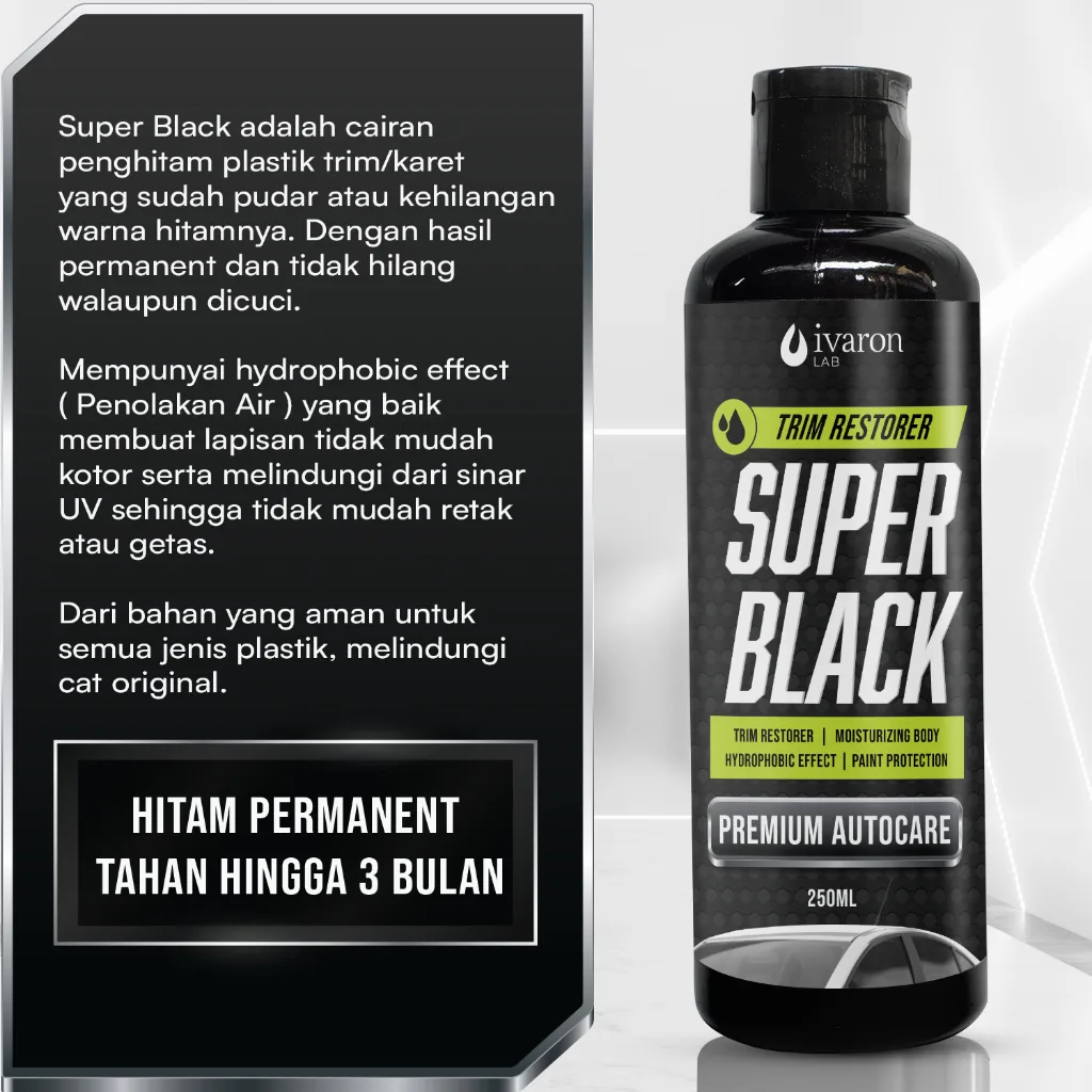 IVARON Penghitam Body Motor Dashboard  Pengkilap Restorer Kasar Permanen Kit Black Magic Pengkilat