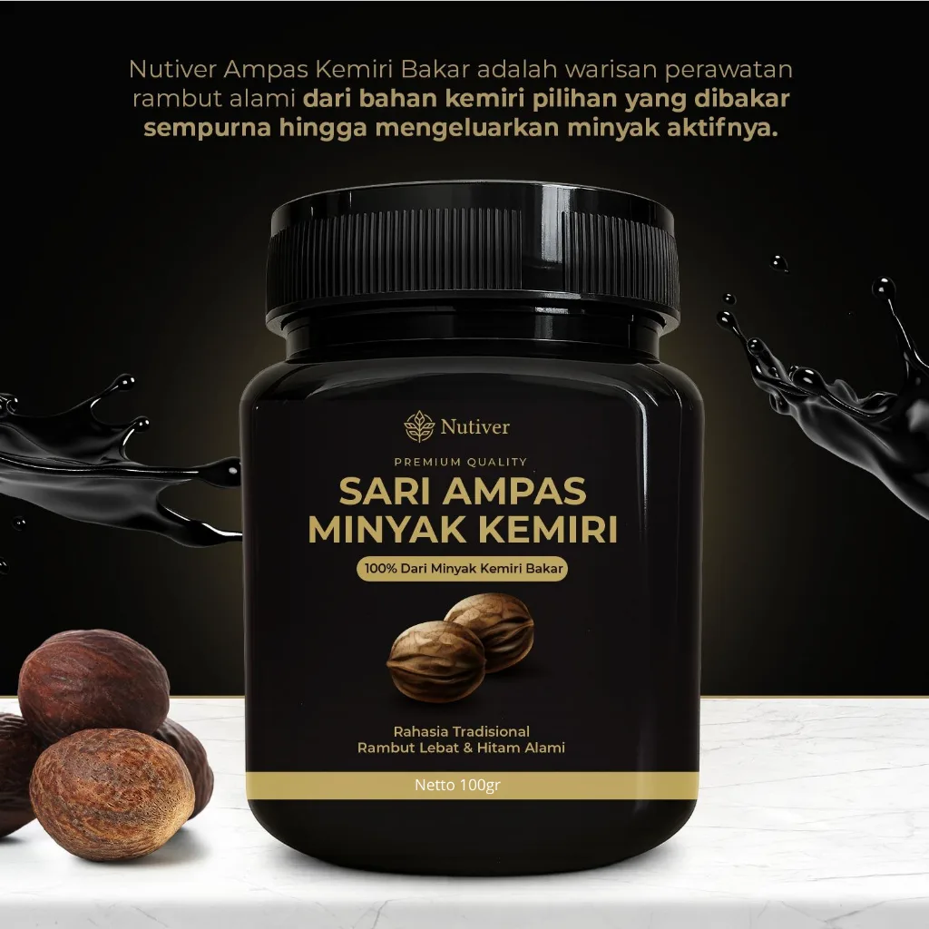 IVARON Ampas Minyak Kemiri Bakar Untuk Rambut Asli100%