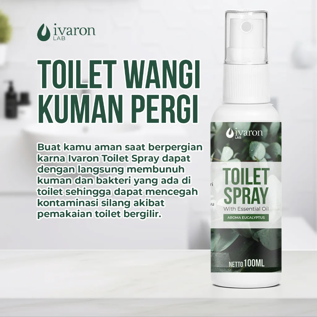 IVARON Toilet Spray Eucalyptus Penghilang Bau Toilet Kamar Mandi Anti Bakteri Wangi Segar 100ml