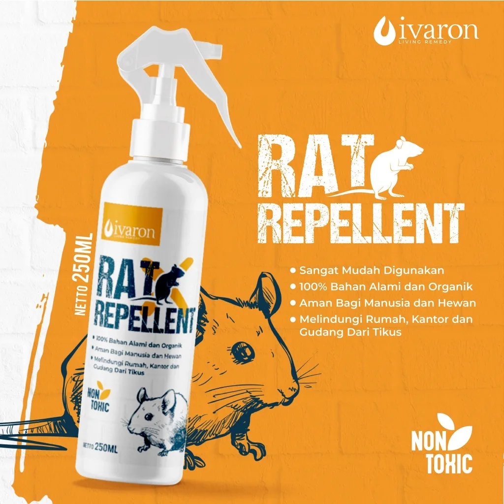 IVARON Paket Pengusir Tikus Rat Repellent Spray 250ml + Refill 250ml Pengusir Tikus Untuk Rumah dan Mobil