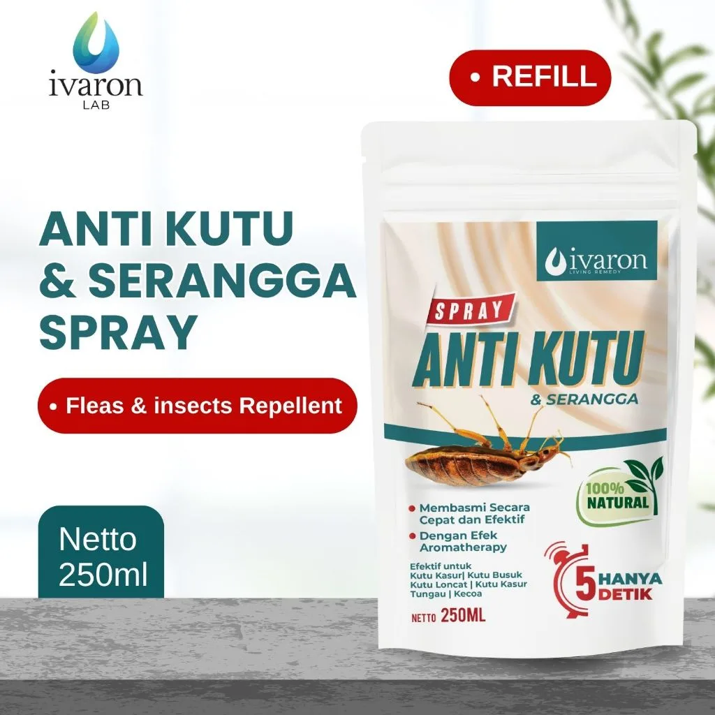 IVARON Pembasmi Kutu Kasur Refill 250Ml Obat Tungau Penghilang Semprotan Busuk